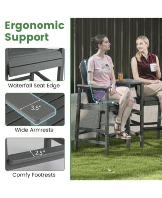 Two Seat Adirondack Chair with Connecting Tray for Outdoor Use