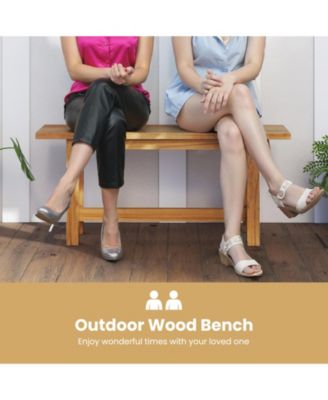 Outdoor Teak Wood Bench for Porch Backyard and Poolside