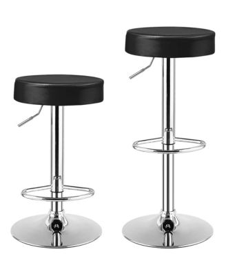Set of 4 Round Bar Stool Adjustable Swivel Pub Chair w/ Footrest