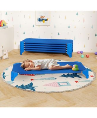 52 Inch Kids Stackable Daycare Cots 6 Pack Portable Nap Beds