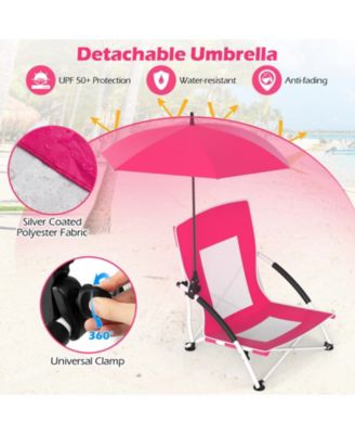 Two Pack Beach Umbrella Chairs with Adjustable Parasol