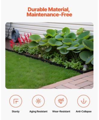 Landscape Edging Border, 10Pcs 6 ft x 1.6 inches, Plastic Garden Edging with 60 Spikes