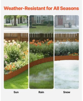 Steel Landscape Edging, 10 Pack, 40 x 4.5 inches, Weather-Resistant Metal for Garden