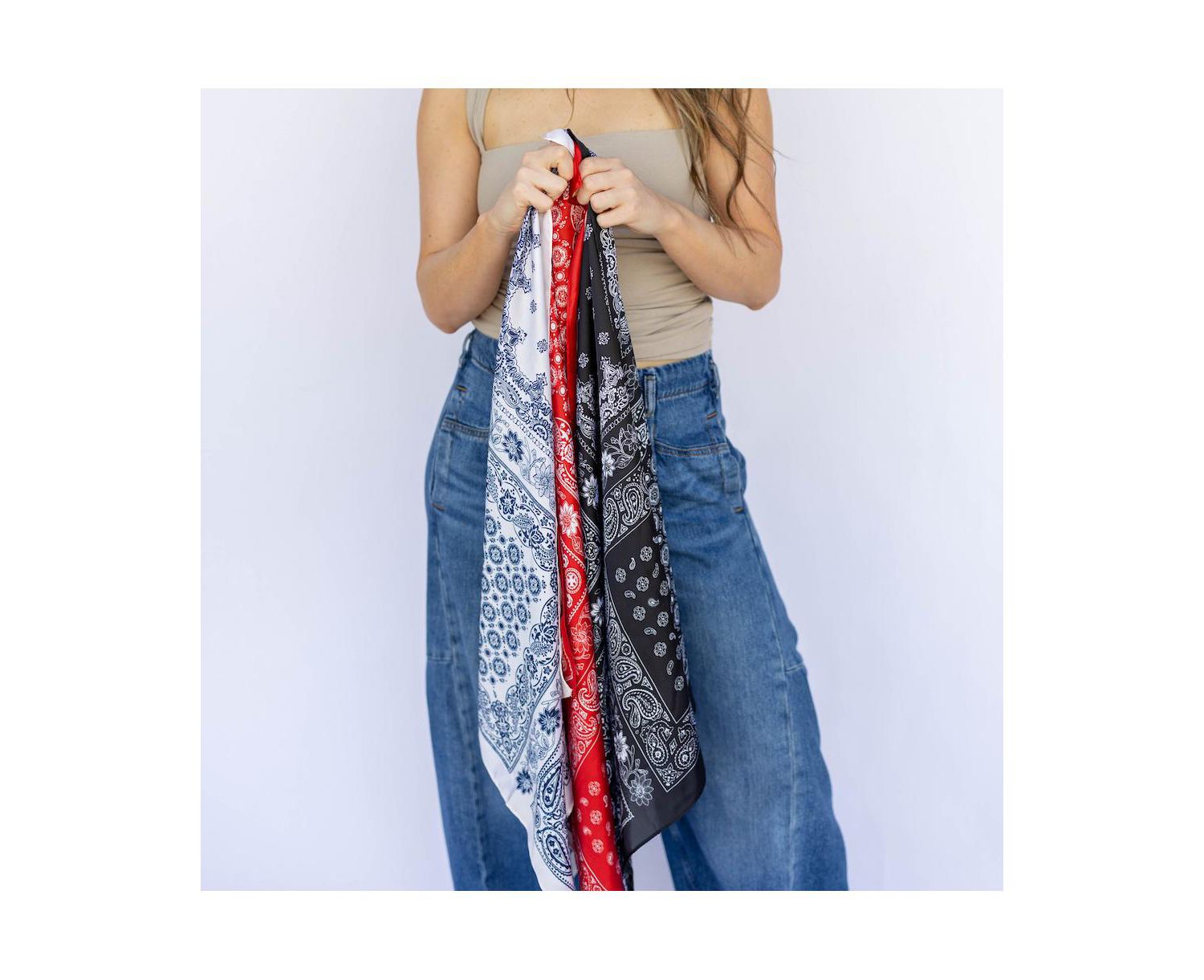 Women's Satin Paisley Headscarf
