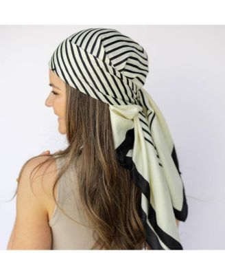Women's Satin Abstract Line Headscarf
