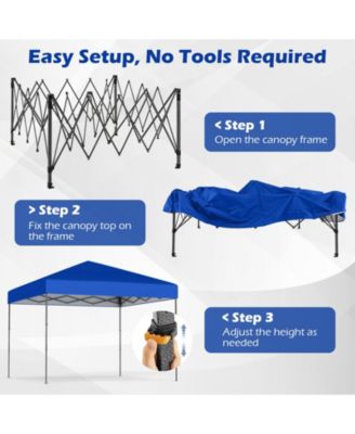 10 x 10 ft Pop Up Canopy Tent with Carrying Bag and Stakes