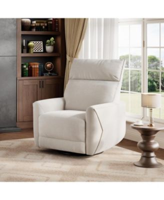 Power Recliner Chair, Swivel Rocker for Adults, Fabric Glider Recliner, USB Ports, High Back, Single Sofa