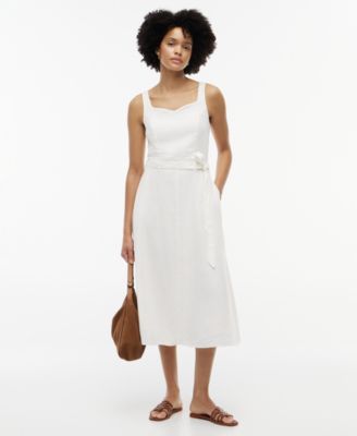 Women's Belted Sleeveless Midi Dress