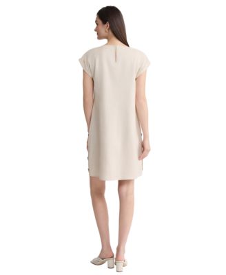 Women's Crewneck Linen-Blend Mini Dress