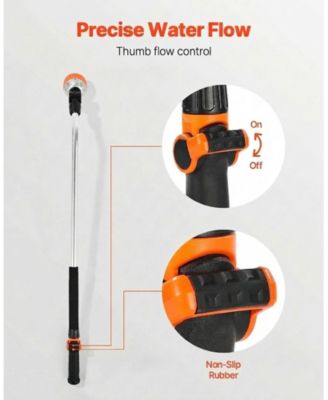 Watering Wand, 36-Inch, 8 Spray Patterns, Heavy Duty Garden Hose Nozzle