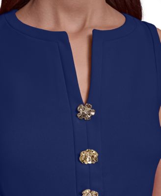 Women's Notch-Neck Sleeveless Knee-length Dress