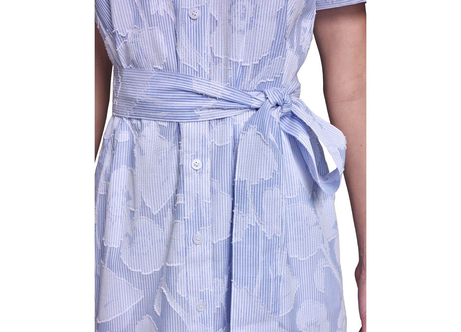 Women's Floral Burnout Cotton Shirt-Dress