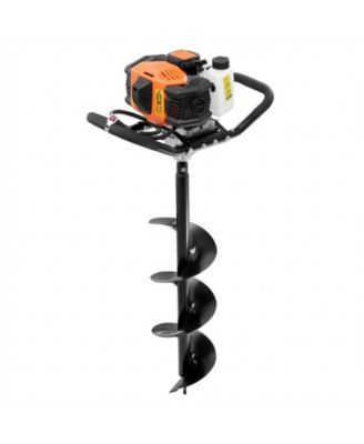 Post Hole Digger, 63CC Gas Powered Auger with 8" Drill Bits and Extension Rod