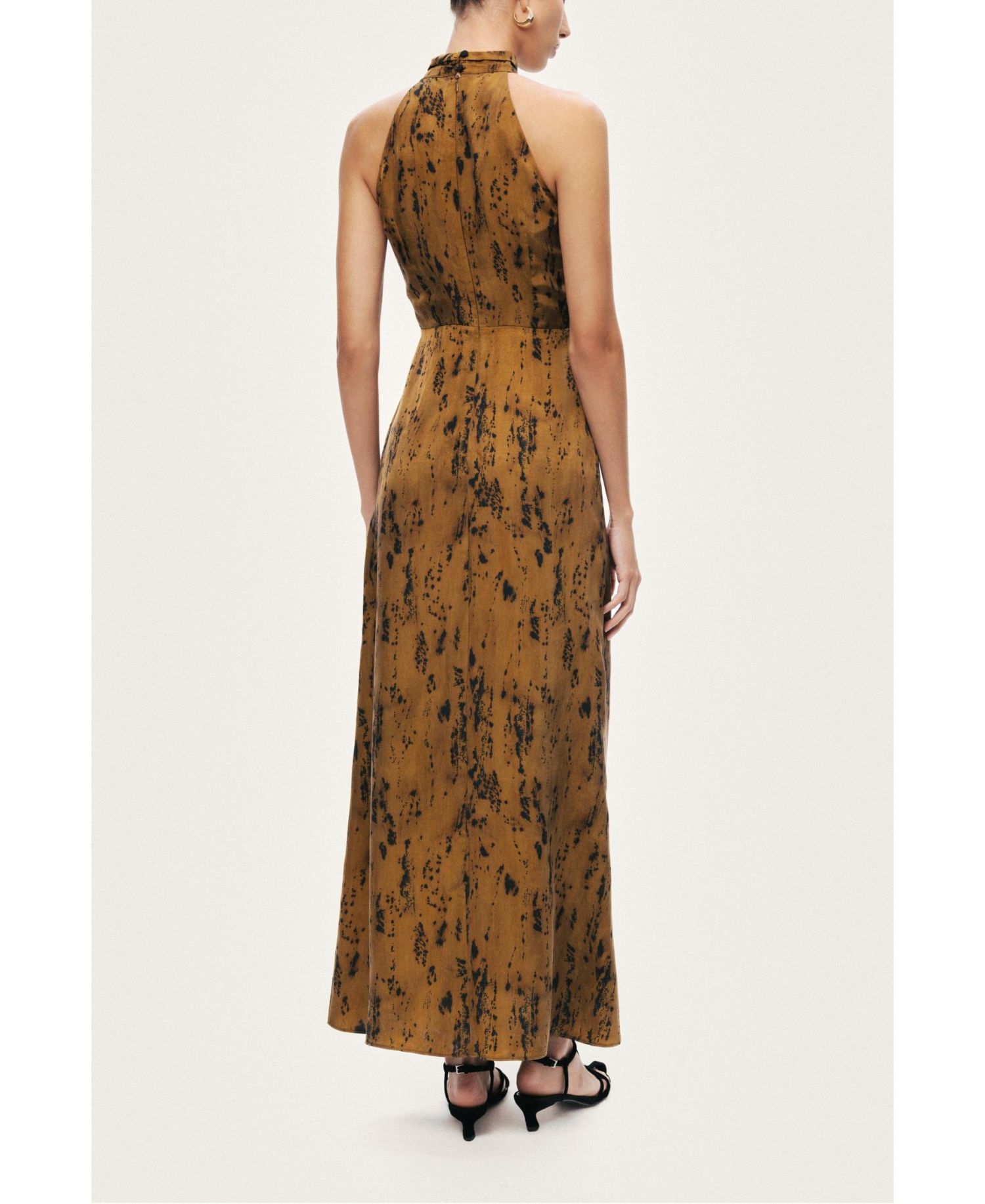 Women's Printed Halter-Neck Maxi Dress