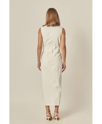 Women's English Factory Sleeveless Maxi Denim Dress