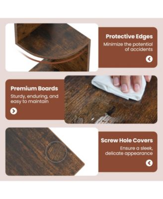 5-Tier Wall Mounted Corner Shelf with Floating Design, 8 x 8 x 50