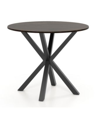 36 in Wood Dining Table with Pedestal Base for Two to Four