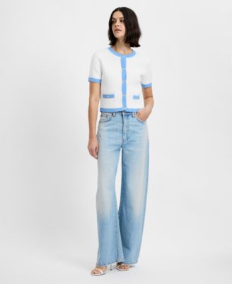 Bennet Rib Knit Short-Sleeve Sweater