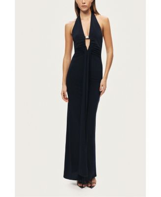 Women's Halter Neck Cut-Out Maxi Dress