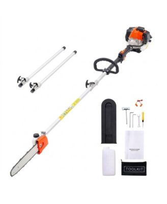 Gas Pole Saw, 25CC, 12" Cutting Bar, Extendable for Tree Trimming, Pruning