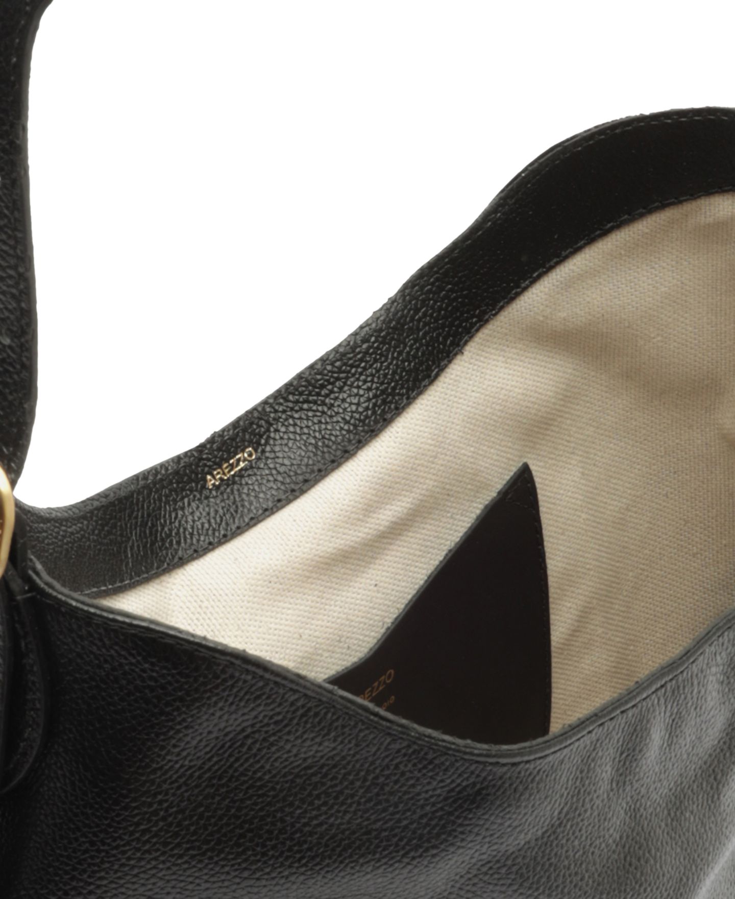Женская сумка Arezzo Sabrina Large Leather Snap Button Hobo Handbag, цвет: Чёрный — фото 4