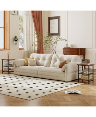 3-Tier End Table Space-Saving Nightstand Industrial Bedside Table for Living Room Bedroom-Rustic