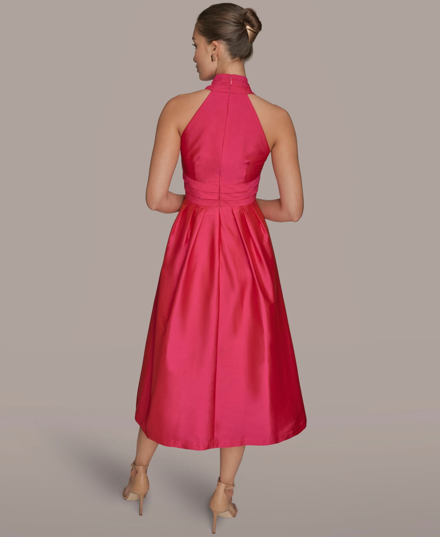Женское платье Donna Karan New York A-Line Halter Midi, цвет: Фуксия — фото 5