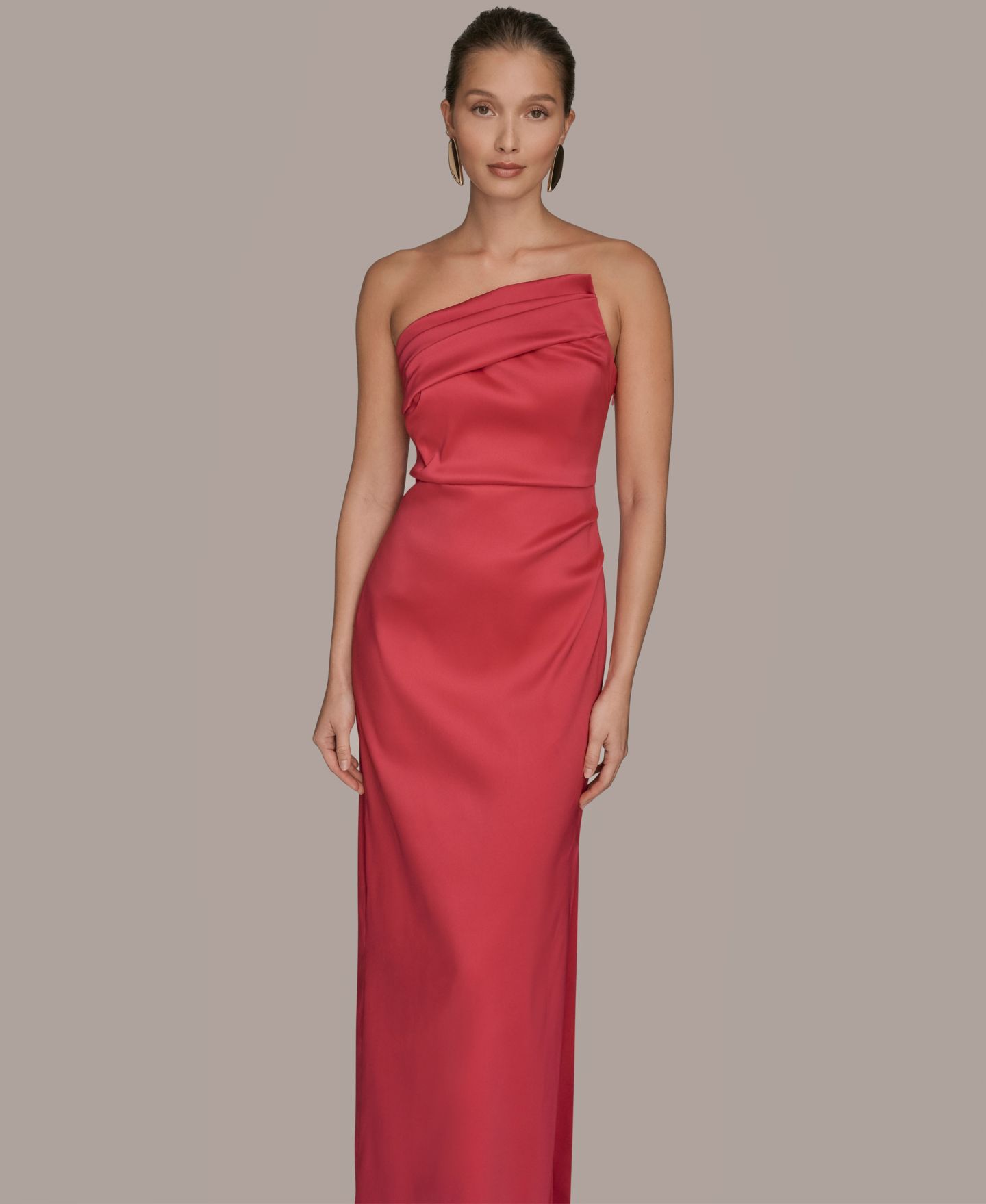 Женское платье Donna Karan New York Ruched Strapless Gown, цвет: Пурпурный — фото 2