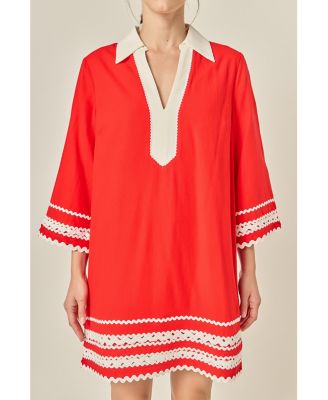 Women's Color Block Shirt Mini Dress