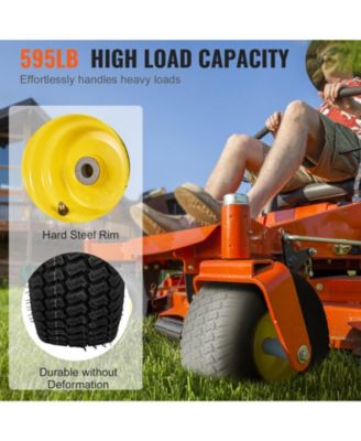 Lawn Mower Tires with Rim, 15x6-6", Tubeless, 2-Pack for Riding Mowers and Tractors