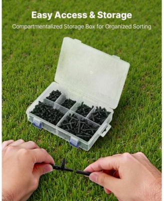 Drip Irrigation Fittings Kit, 300 Pcs, for 1/4" Tubing, for Yard and Garden