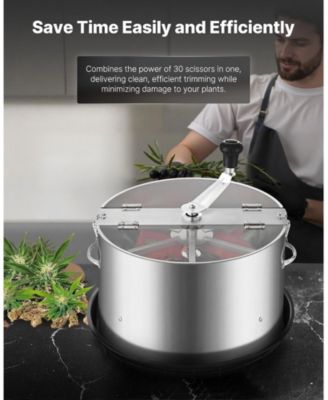 Manual Bud Leaf Trimmer, 16 in Reaper Bowl with Stainless Steel Blades for Plants