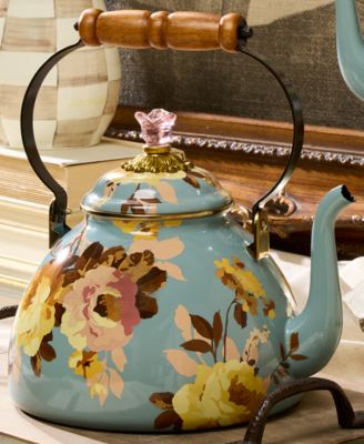 Wild Rose Slate 2-Quart Tea Kettle