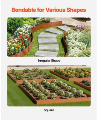 Steel Landscape Edging, 6 Pack, 40 x 8 inches, Bendable for Garden and Yard Borders