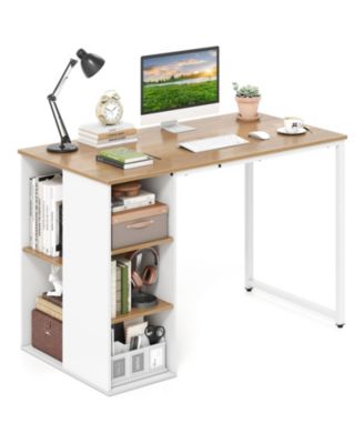 45 in Computer Desk with Five Storage Compartments and Metal Frame