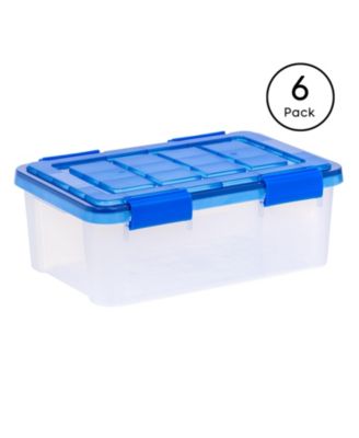 USA 6Pack 19 Quart WEATHERPRO Airtight Plastic Storage Bin with Lid and Seal and Secure Latching Buckles