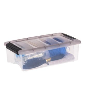 USA 6 Quart Stack and Pull Clear Storage Box, 12 Pack