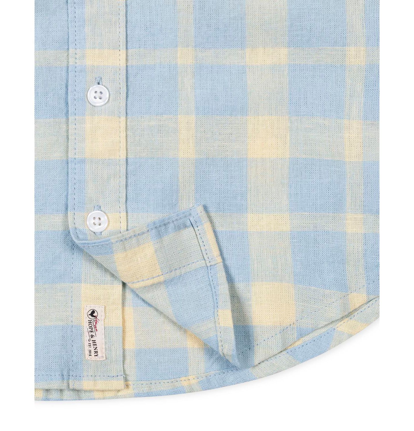 Рубашка Hope & Henry Linen Short Sleeve Shirt для мальчиков-малышей, цвет: Клетчатый — фото 5