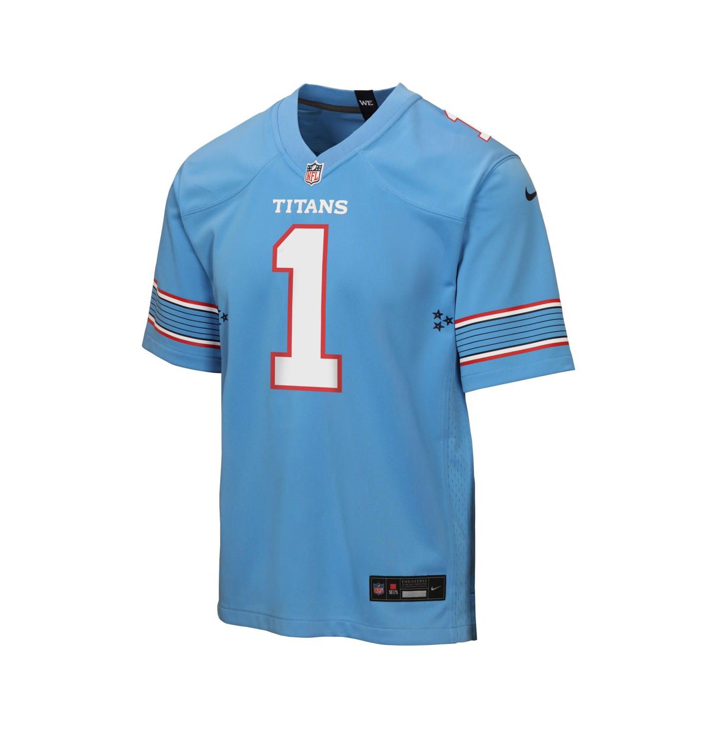 Детская игровая джерси Nike Cameron Ward Tennessee Titans, Light Blue — фото 2