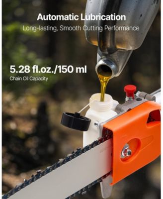 Gas Pole Saw, 43CC, 10" Cutting Bar, Extendable for Tree Trimming, Pruning