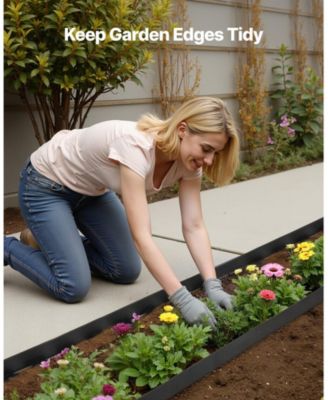 Landscape Edging, 20 ft x 2 in, Flexible Garden Border with 120 Spikes, UV-Resistant