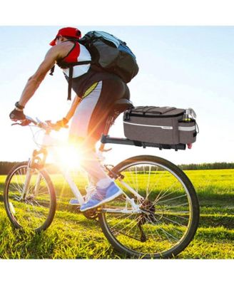 Bike Rack Cooler Bag Insulated Waterproof Bicycle Trunk Bag Rear Seat Pannier with Bottle Holder for Food Delivery Picnic Commuting