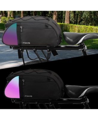 Waterproof Bike Rack Bag with Reflective Tail, Bicycle Rear Seat Trunk Storage with Shoulder Strap for Commuting Travel Cycling