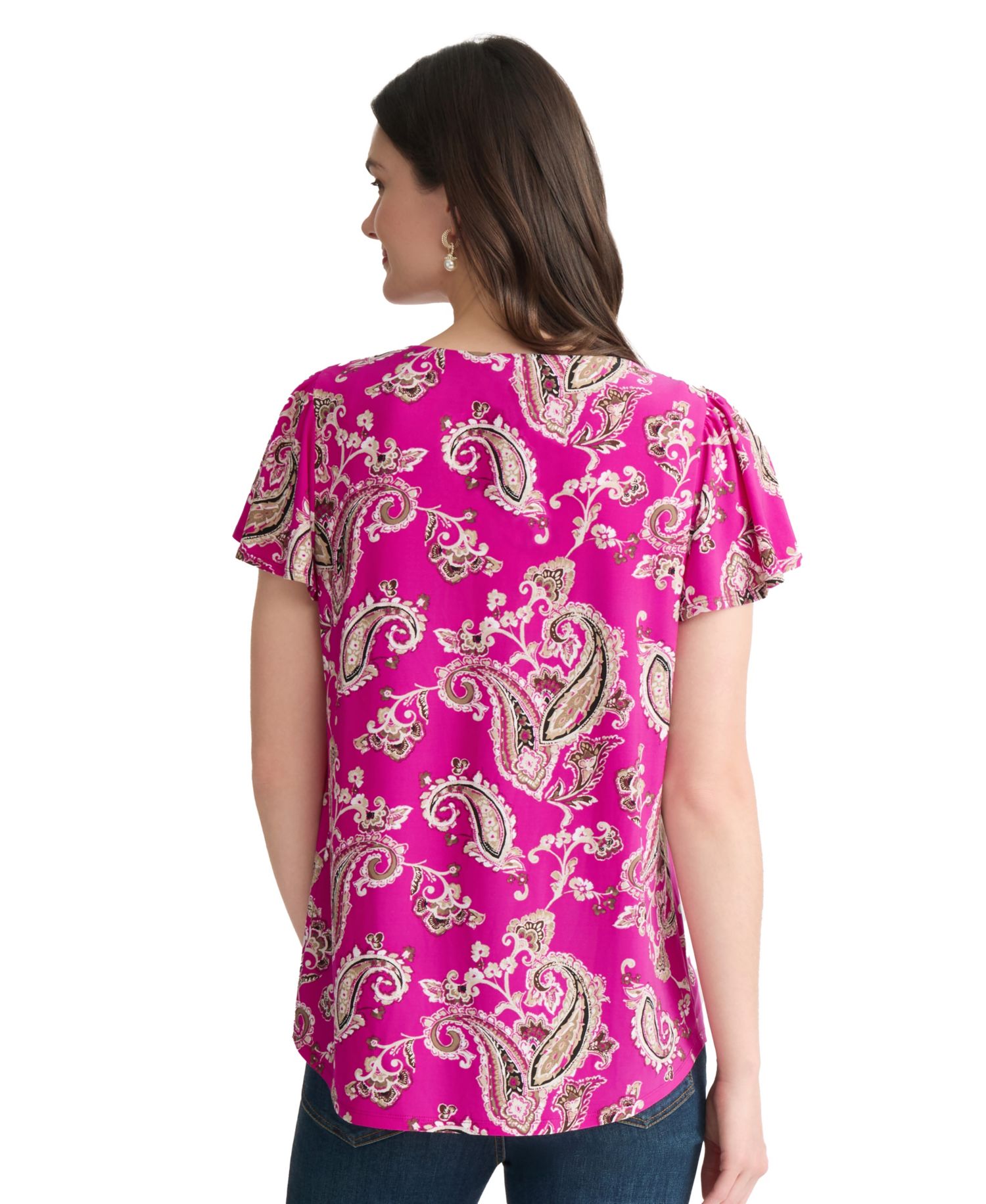 Women's Printed V-Neck Top