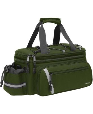 Insulated Bike Rack Bag with Rain Cover, Bicycle Trunk Cooler with Foldable Panniers for Commuting Travel Outdoor Cycling