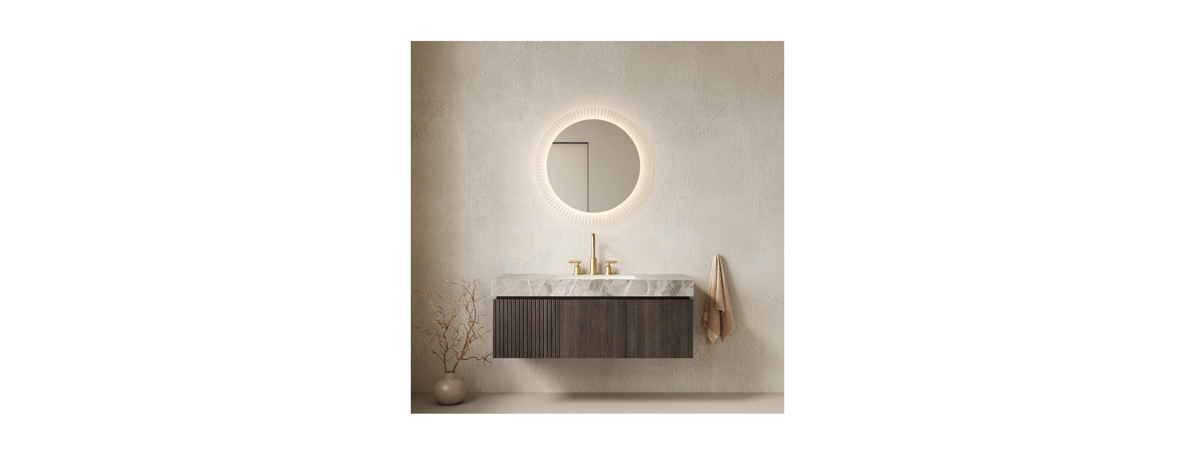 Sillysis Floating Bathroom Vanity with Italian Sintered Stone Top, Plywood Cabinet, 3 Hole Ceramic Sink, Soft Close Storage