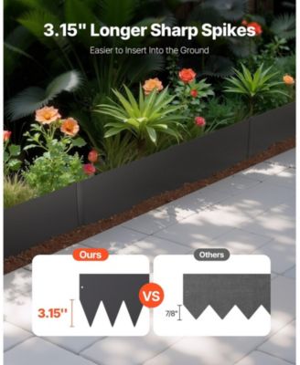 Steel Landscape Edging, 3 Pack, 40 x 8 in, Rust-Resistant Metal