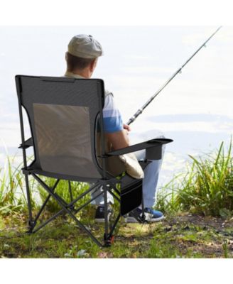 Reclining Camping Chair with Removable Footrest and 4-Position Backrest