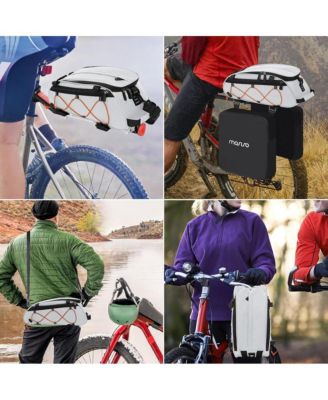 Bike Rack Bag with Removable Panniers Insulated Waterproof Bicycle Trunk Cooler Storage Rear Seat Cargo for Commuting Travel Camping