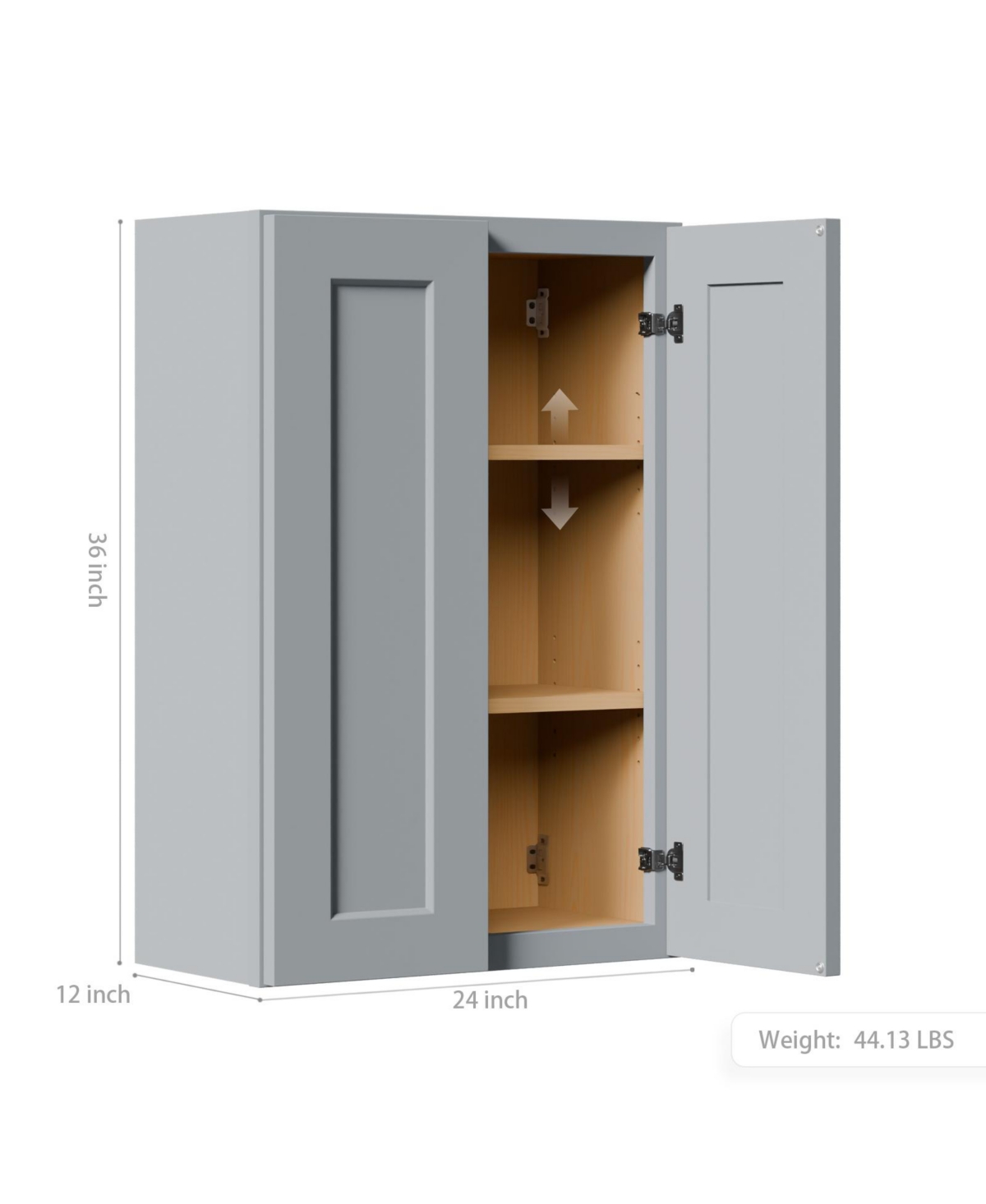 Busdays Wall Cabinet Double Door Storage Soft Close Doors Adjustable Shelves for Kitchen Bathroom Laundry Garage Easy Assembly